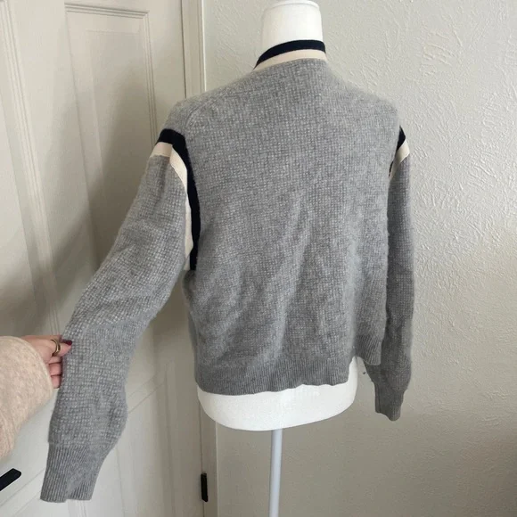 100% Cashmere J. Crew Waffle-Knit Cardigan - Picture 3 of 8